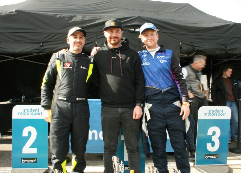 Podium-Race-Three-1-Andy-Lloyd-1024x736 TNR / Jepp and BCR / Dyer Win As record SMo Competition Grid kicks off 2026 at Brands Hatch